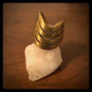 Anthropologie Brass Swirl Ring Size 5.5 Adjustable